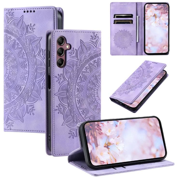 For Samsung Galaxy S26 5G Totem Embossed Magnetic Leather Phone Case(Purple) - Immagine 1