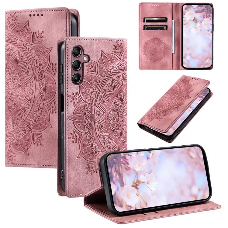 For Samsung Galaxy S26 5G Totem Embossed Magnetic Leather Phone Case(Rose Gold) - Immagine 1