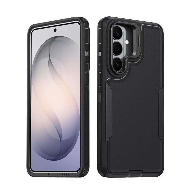 For Samsung Galaxy S26 5G Traveler Lens Frame Holder Phone Case(Black) - Immagine 1