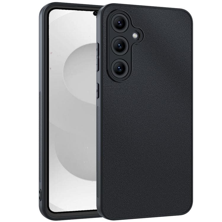 For Samsung Galaxy S26 5G Ultra-thin Plain Skin Leather Phone Case(Black) - Immagine 1