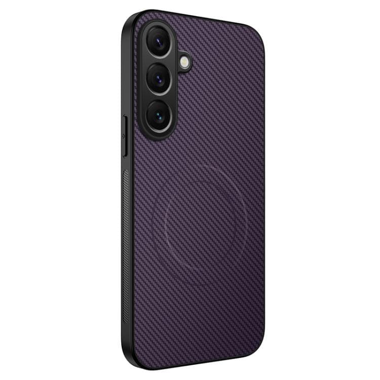 For Samsung Galaxy S26 5G WANLONFENG TQ Series Magnetic Carbon Fiber Texture PC Hybrid TPU Phone Case(Purple) - Immagine 1