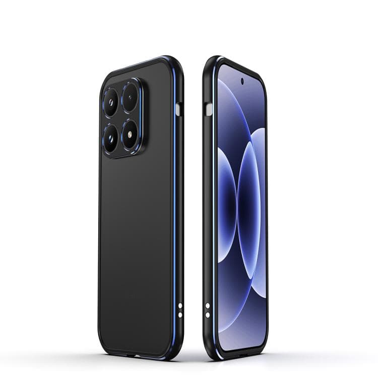 For Xiaomi 17 Aurora Series Lens Protector + Metal Frame Phone Case(Black Blue) - Immagine 1