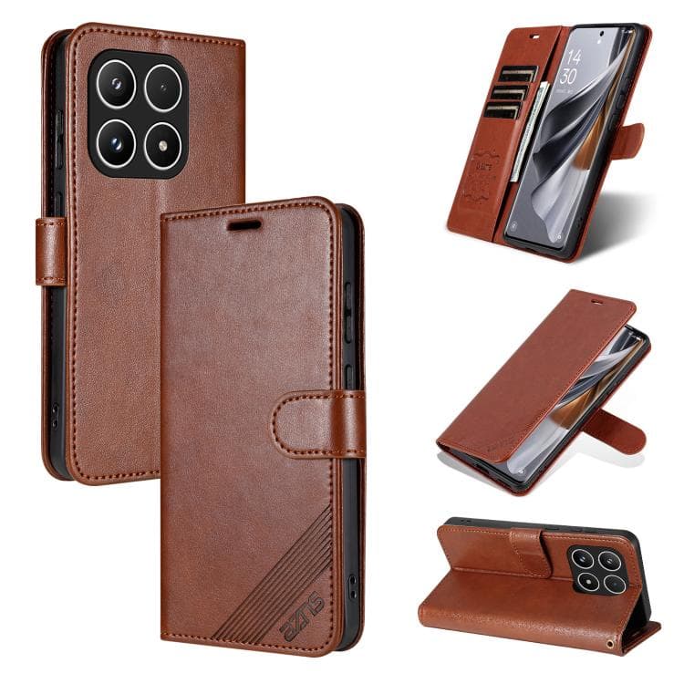 For Xiaomi 17 AZNS Sheepskin Texture Flip Leather Phone Case(Brown) - Immagine 1