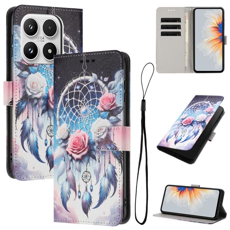 For Xiaomi 17 Color Drawing Pattern Leather Phone Case(Flower Wind Chime) - Immagine 1