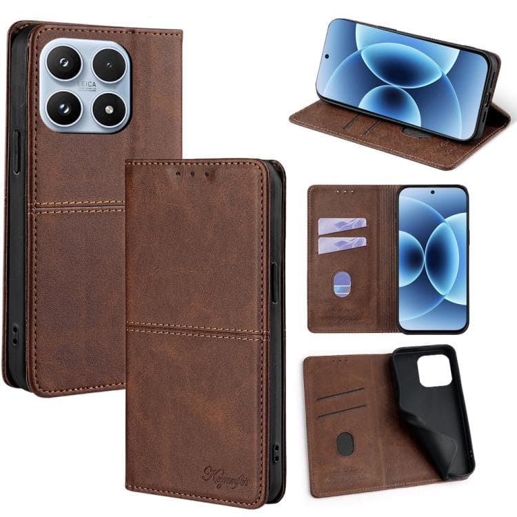 For Xiaomi 17 Cow Texture Magnetic Leather Phone Case(Dark Brown) - Immagine 1