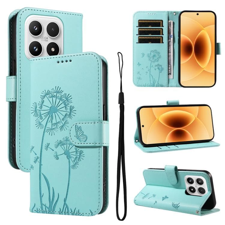 For Xiaomi 17 Dandelion Embossed Pattern Flip Leather Phone Case(Green) - Immagine 1