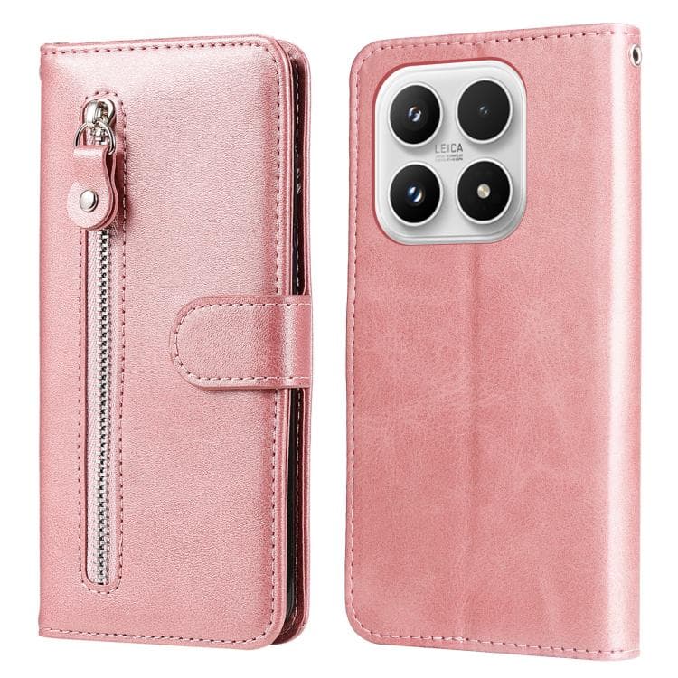 For Xiaomi 17 Fashion Calf Texture Zipper Leather Phone Case(Rose Gold) - Immagine 1
