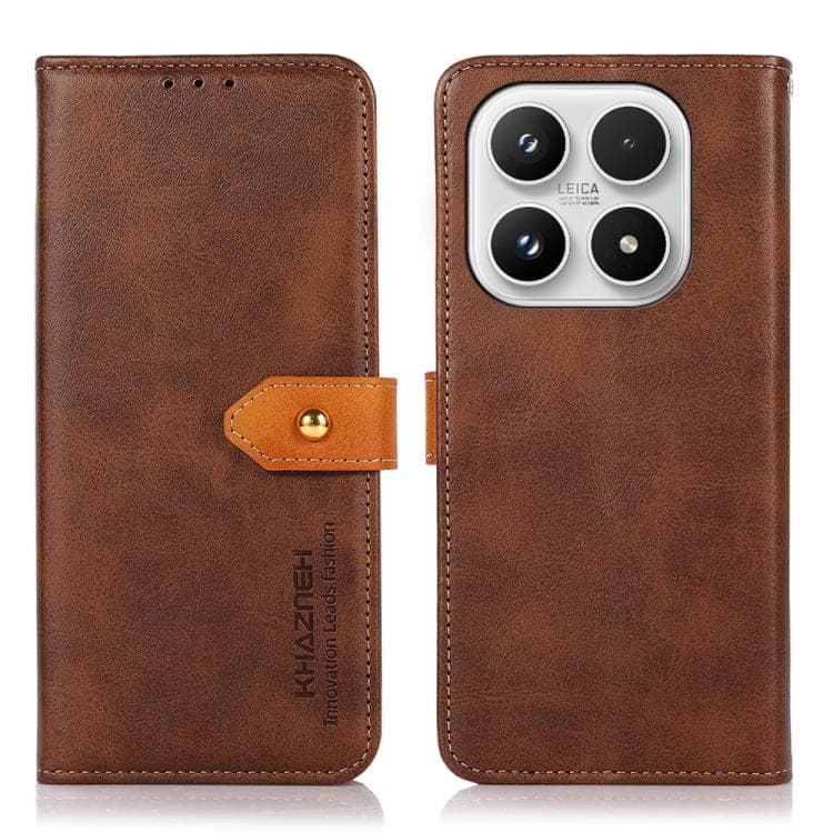 For Xiaomi 17 KHAZNEH Cowhide Texture Flip Leather Phone Case(Brown) - Immagine 1