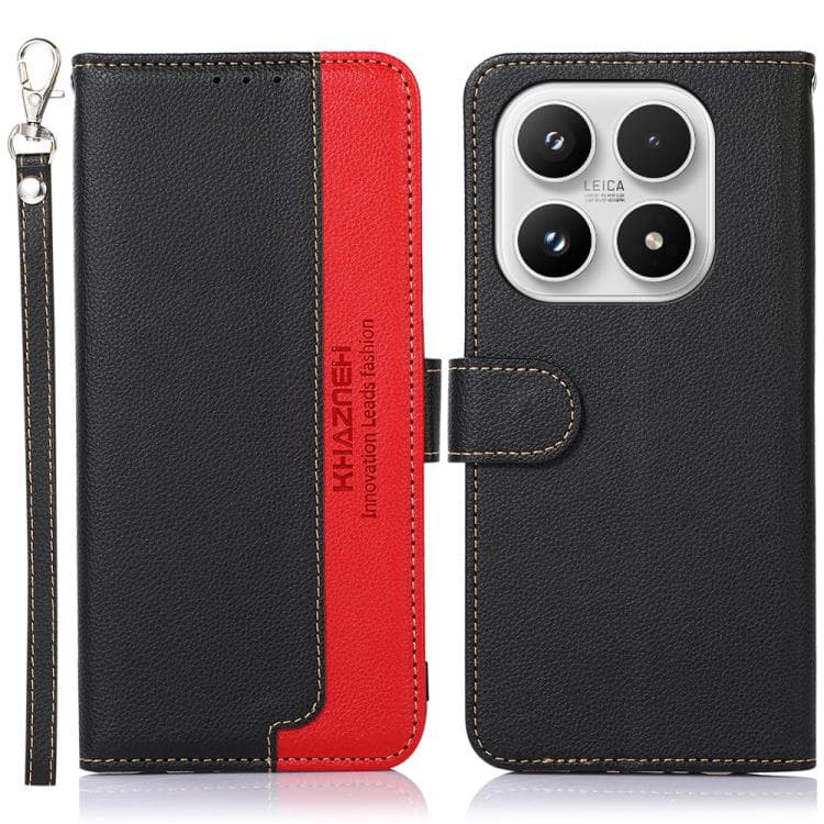 For Xiaomi 17 KHAZNEH Litchi Texture Leather RFID Phone Case(Black) - Immagine 1