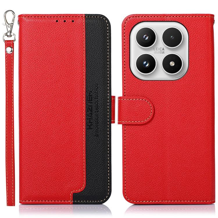For Xiaomi 17 KHAZNEH Litchi Texture Leather RFID Phone Case(Red) - Immagine 1