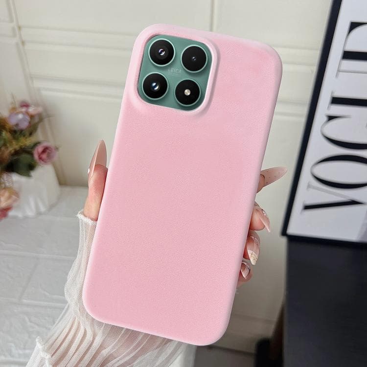 For Xiaomi 17 Matte Velvet Finish PC + Vegan Leather Phone Case(Pink) - Immagine 1