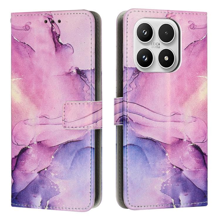 For Xiaomi 17 Painted Marble Pattern Leather Phone Case(Purple) - Immagine 1