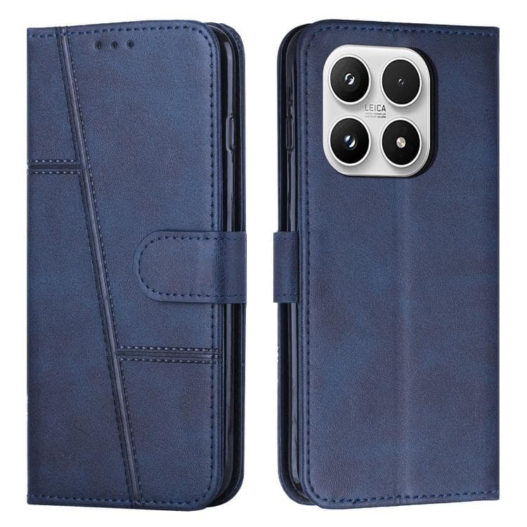 For Xiaomi 17 Stitching Calf Texture Buckle Leather Phone Case(Blue) - Immagine 1