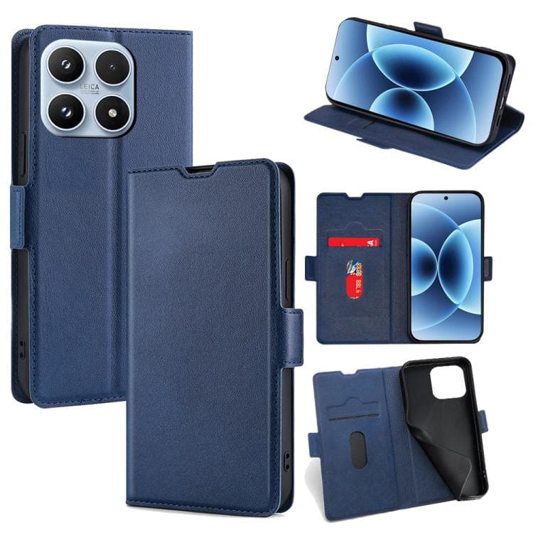 For Xiaomi 17 Ultra-thin Voltage Side Buckle Horizontal Flip Leather Phone Case(Blue) - Immagine 1