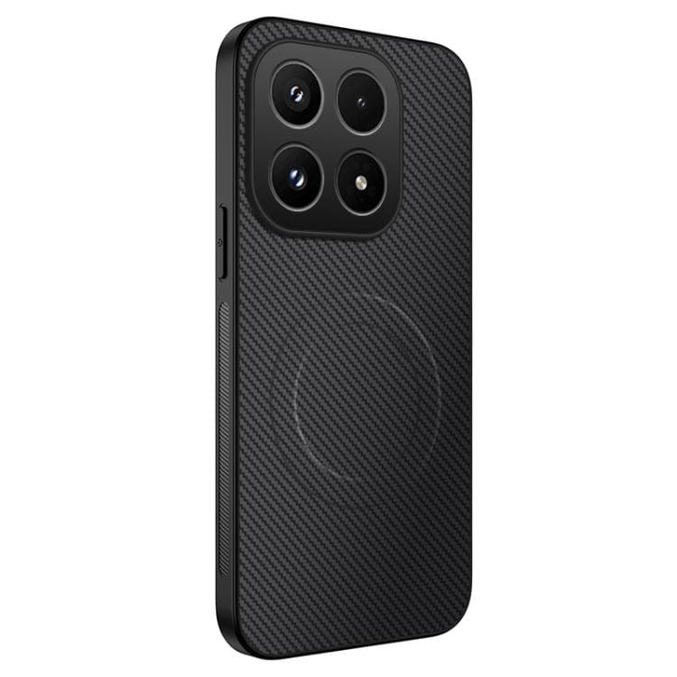 For Xiaomi 17 WANLONFENG TQ Series Magnetic Carbon Fiber Texture PC Hybrid TPU Phone Case(Black) - Immagine 1