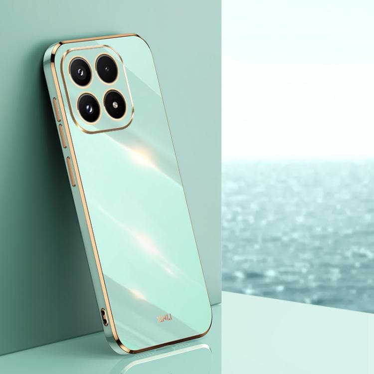 For Xiaomi 17 XINLI Straight Edge 6D Electroplate TPU Phone Case(Mint Green) - Immagine 1