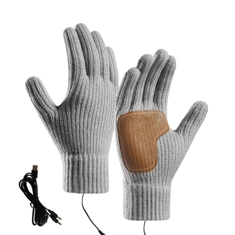 Guanti termici riscaldati a dita intere, compatibili con touchscreen, antiscivolo per uomo e donna, specifica: Edizione Temperatura Costante Grigio (Taglia Unica)