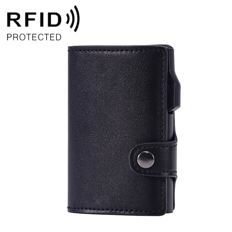 FY2405-B RFID Anti-magnetic Crazy Horse Texture PU Card Bag(Black) - Immagine 1