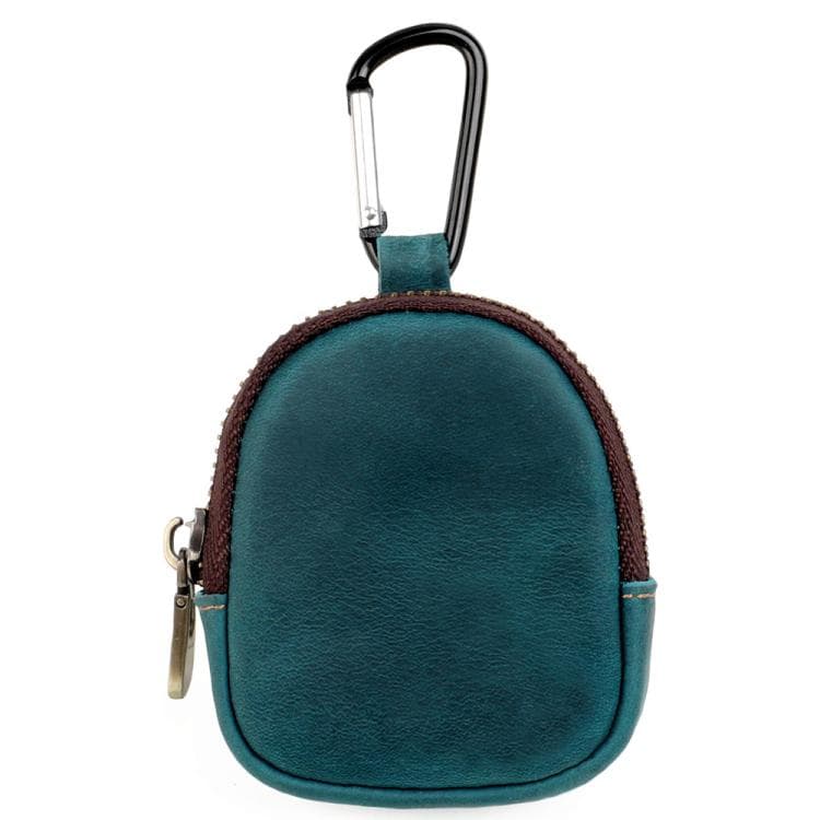 Genuine Leather Shell Shaped Small Coin Purse Earphones Keys Storage Bag(Blue) - Immagine 1