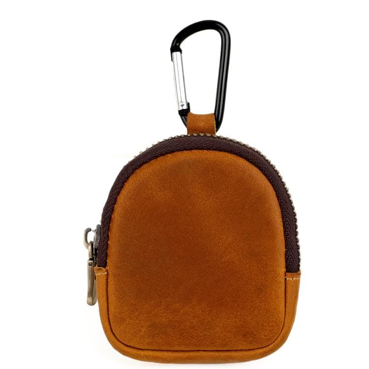 Genuine Leather Shell Shaped Small Coin Purse Earphones Keys Storage Bag(Brown) - Immagine 1