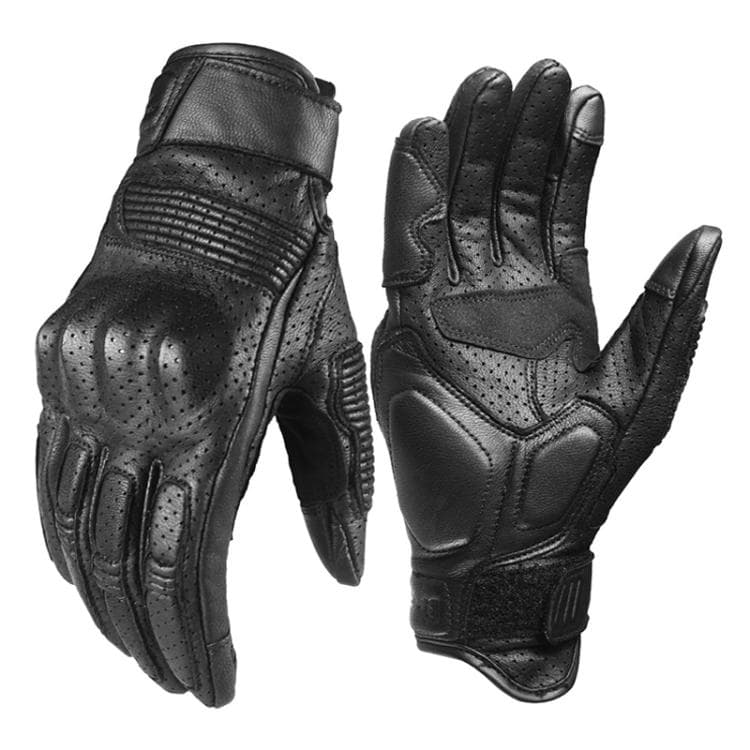 GUANTI DA MOTO RETRÒ GHOST RACING GR-ST11 IN PELLE VERA CON TOUCH SCREEN A DITA INTERE - Immagine 1