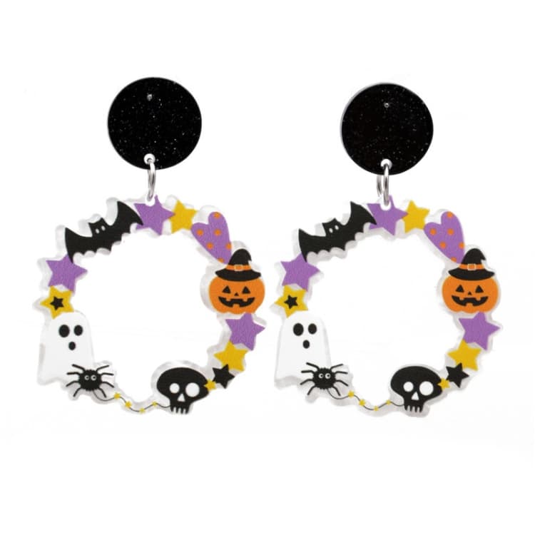 Orecchini in acrilico di Halloween, gioielli festivi di personalità, stile: E000168 Stella - Immagine 1