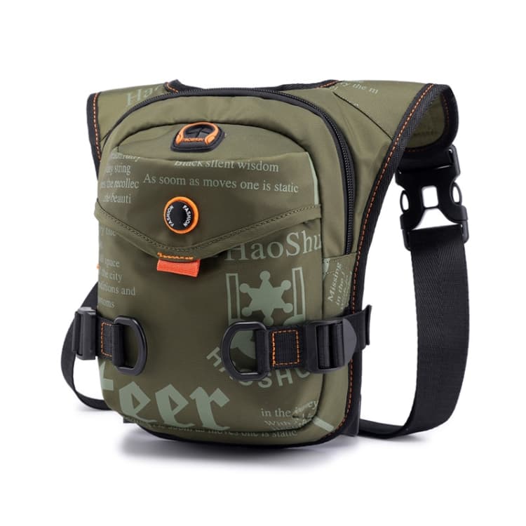 HaoShuai 5126 Outdoor Riding Leg Bag Multifunctional Sports Men Chest Bag Portable Waist Bag Messenger Bag(Army Green) - Immagine 1