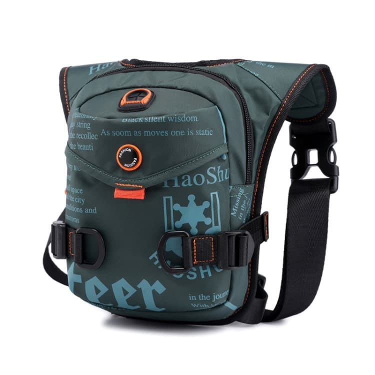 HaoShuai 5126 Outdoor Riding Leg Bag Multifunctional Sports Men Chest Bag Portable Waist Bag Messenger Bag(Dark Green) - Immagine 1