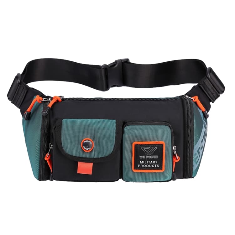 HAOSHUAI 5601 Men Leisure Waterproof Chest Bag Messenger Large Capacity Commute Bag(Dark Green) - Immagine 1