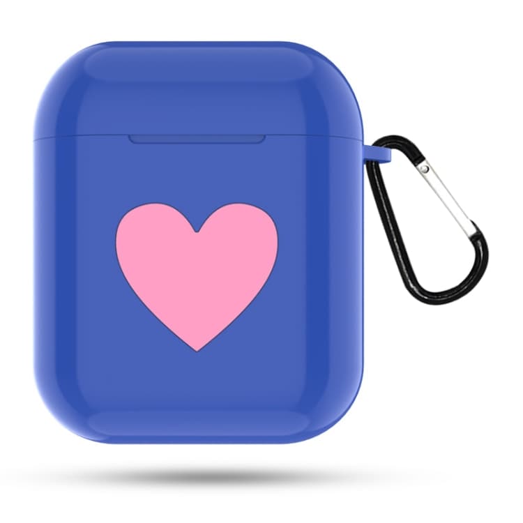 Custodia protettiva per auricolari wireless Apple con motivo a cuore, antipolvere e antiurto per AirPods (blu) - Immagine 1