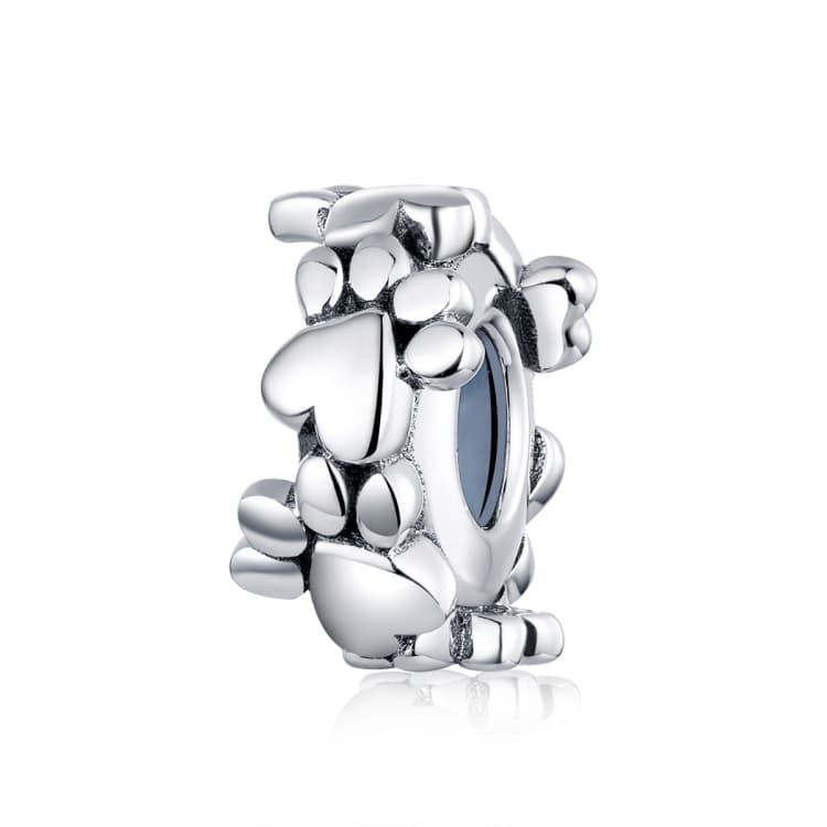 Bracciale con perline a forma di cuore Accessori Argento Sterling S925 Perline Separate Impronte d'Amore Perline Sciolte - Immagine 1