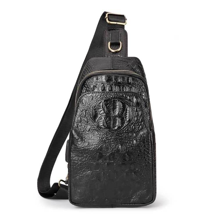 HUMERPAUL Men Shoulder Bag Leather Crossbody Bag(Black) - Immagine 1