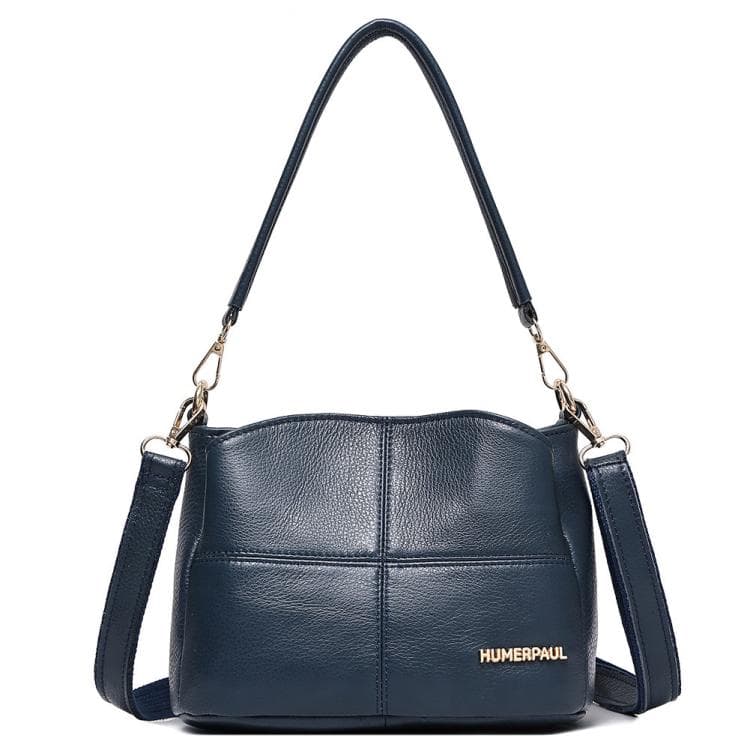 HUMERPAUL WB202 Women Leather Shoulder Bag Large Capacity Crossbody Bag(Blue) - Immagine 1