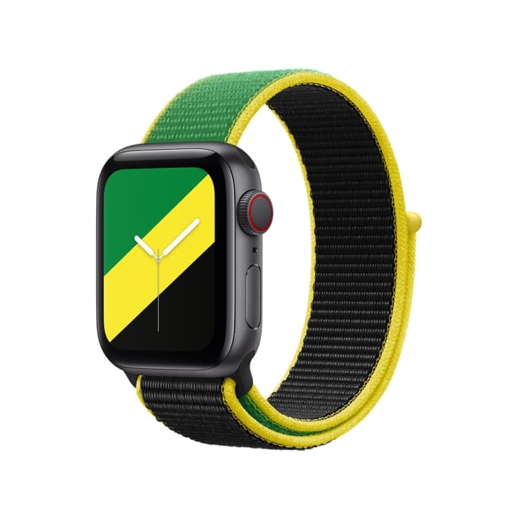 International Series Loopback Watch Bands For Apple Watch Ultra 49mm&Watch Ultra 2 49mm / Series 9&8&7 45mm / SE 3&SE 2&6&SE&5&4 44mm / 3&2&1 42mm(Jamaica) - Immagine 1