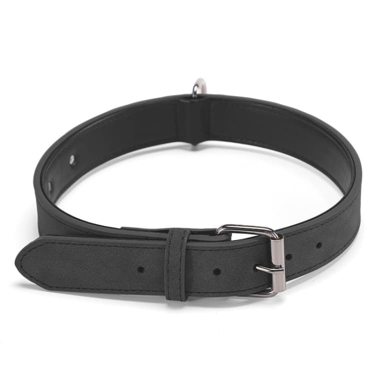 Collare in pelle a doppio strato per cani JINMAOHOU, specifica: XS 34x1,7 cm (nero) - Immagine 1