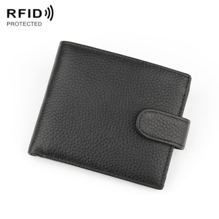 K-8006 Anti-Theft Brush RFID Men Wallet Short Strap Button Multi-Card Layer Men Wallet - Immagine 1