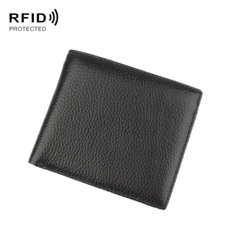 K-8018 RFID Anti-theft First Layer Cowhide Coin Purse Men Wallet - Immagine 1