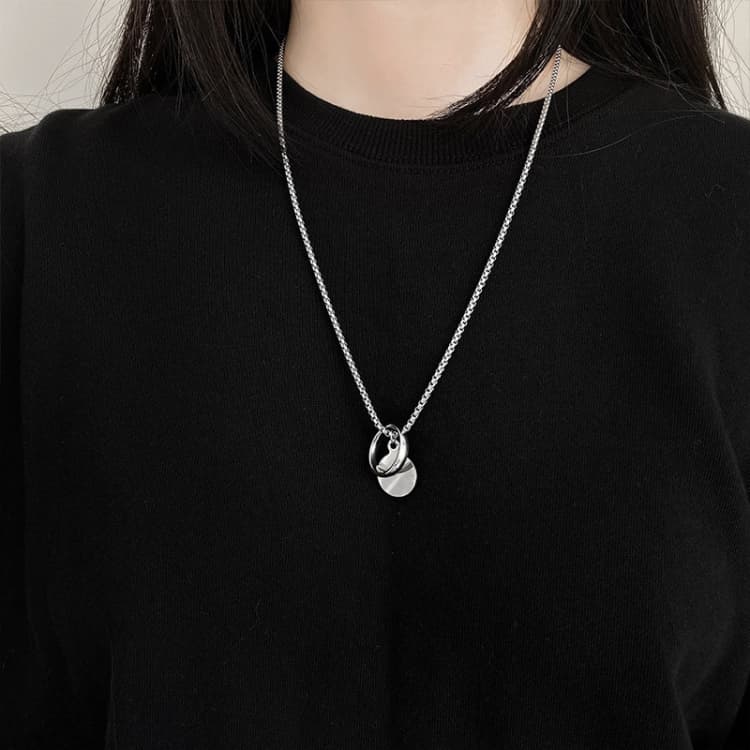 Collana a catena twist in acciaio al titanio versatile con alfabeto da donna, specifica: XL1089 - Immagine 1