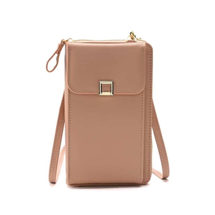 Ladies Cross-body Shoulder Bag Long Purse Mobile Phone Bag(Apricot) - Immagine 1
