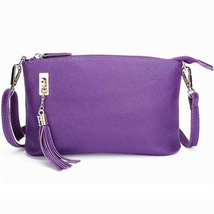Ladies Fringed One-Shoulder Diagonal Bag Large-Capacity Casual Bag(Deep Purple) - Immagine 1