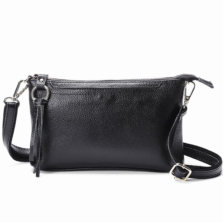 Ladies Large-Capacity Shoulder Bag Tassel All-Match Casual Messenger Bag(Black) - Immagine 1