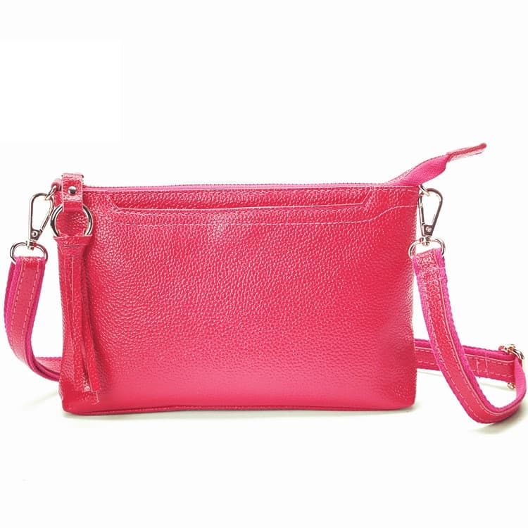 Ladies Large-Capacity Shoulder Bag Tassel All-Match Casual Messenger Bag(Rose Red) - Immagine 1