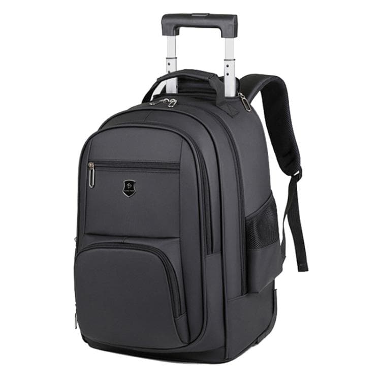 Large Capacity Wheeled Backpack for Men Carry-On Trolley Laptop Backpack with Hidden Shoulder Straps(Black) - Immagine 1