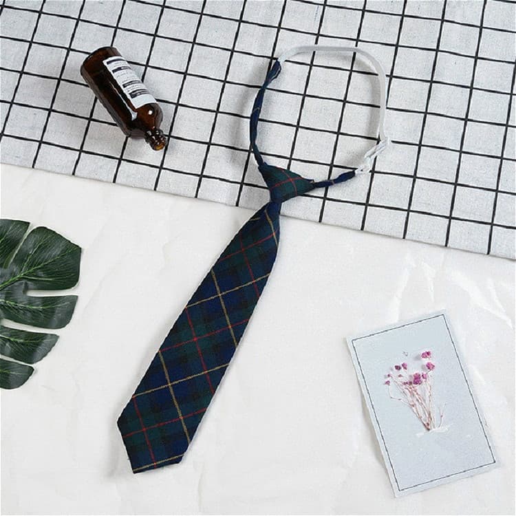 Accessorio per abbigliamento con motivo a strisce a reticolo in cotone, elastico, papillon (A1706 Blu)
