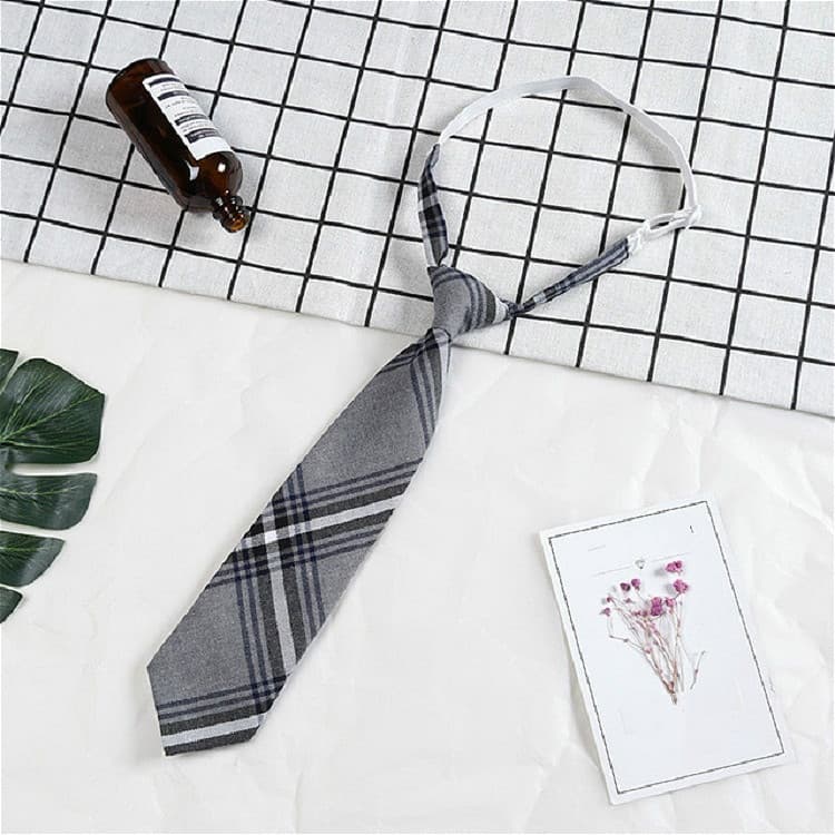 Foulard a righe a reticolo in cotone con elastico e fiocco, accessorio per abbigliamento (A1717 Grigio)
