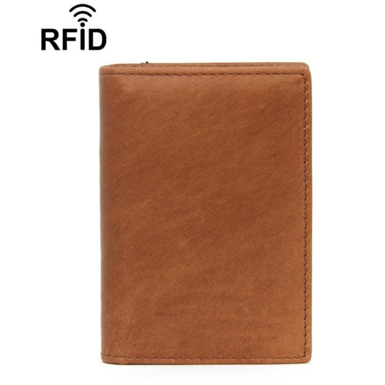 Leather RFID Anti-Theft Card Holder Multi-Card Slot Business Card Case(Brown) - Immagine 1