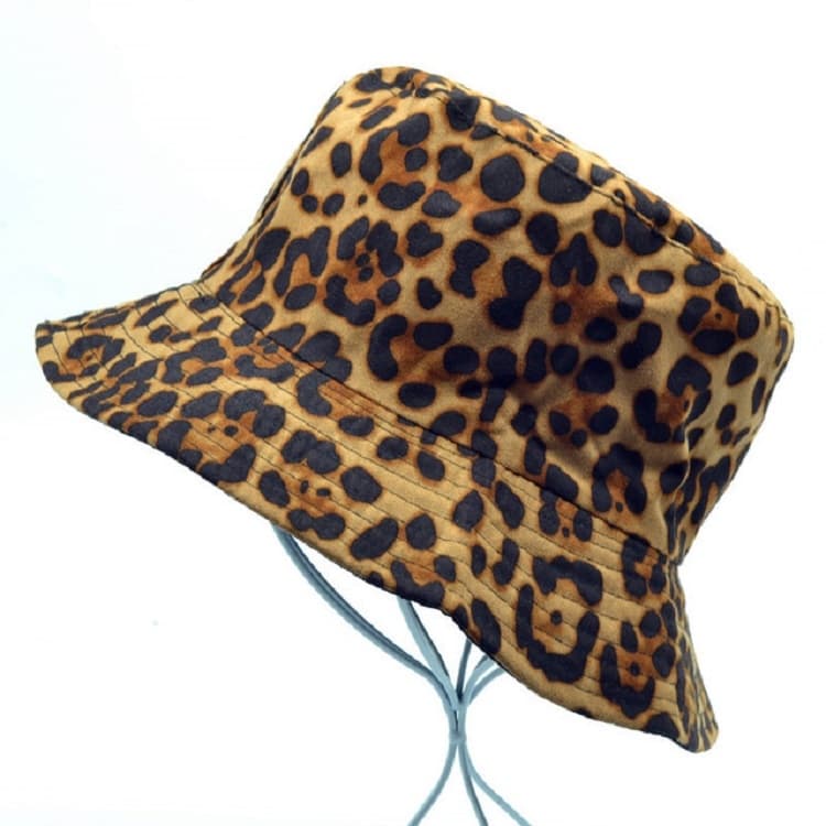 Leopard Double-sided Wearable Fisherman Hat Outdoor Sun Hat Retro Basin Hat - Immagine 1