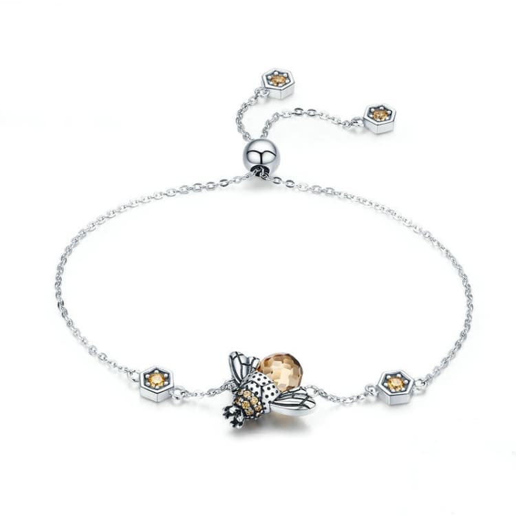 Bracciale da donna in argento sterling Little Bee S925 con zirconi incastonati - Immagine 1