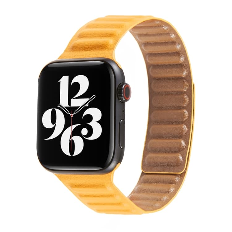 Cinturino in Pelle Loop per Apple Watch Serie 7 45mm / 6 & SE & 5 & 4 44mm / 3 & 2 & 1 42mm (California Poppy) - Immagine 1