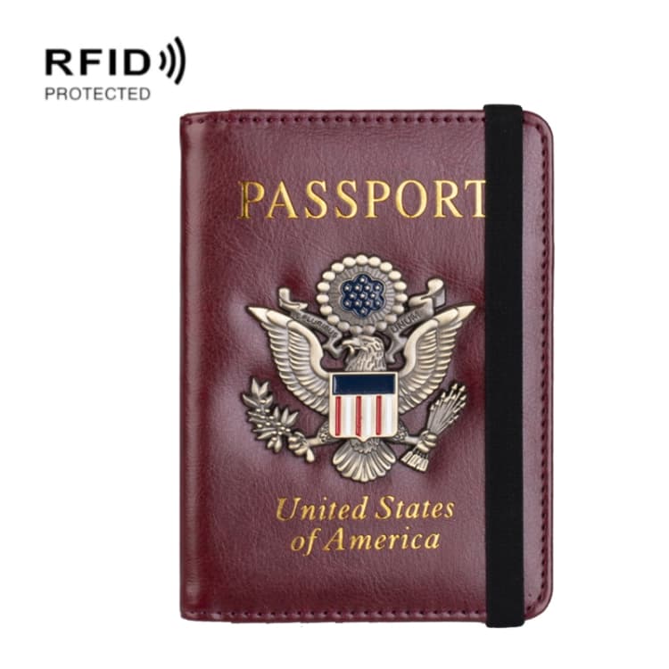 LT101 Multi-Card Passport Holder Anti-Magnetic Bank Card Holder(Wine) - Immagine 1